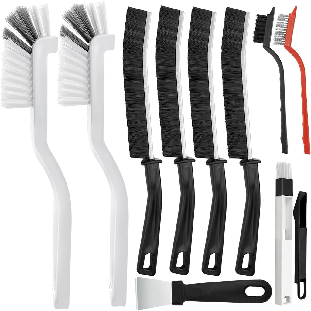 10Pcs Cleaning Brushes Set, Hard Bristle Crevice Cleaning Brush, Multifunctional Gap Cleaning Brush, Small Corner & Windows Brush, Cleaning Supplies for Groove Window Tracks Bathroom Kitchen