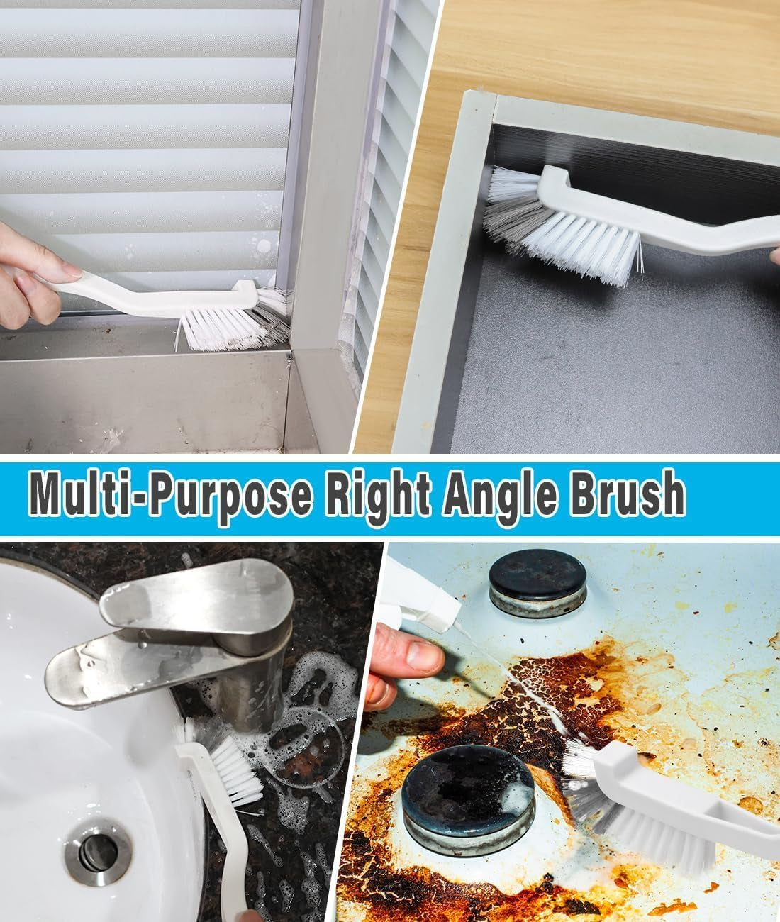 10Pcs Cleaning Brushes Set, Hard Bristle Crevice Cleaning Brush, Multifunctional Gap Cleaning Brush, Small Corner & Windows Brush, Cleaning Supplies for Groove Window Tracks Bathroom Kitchen