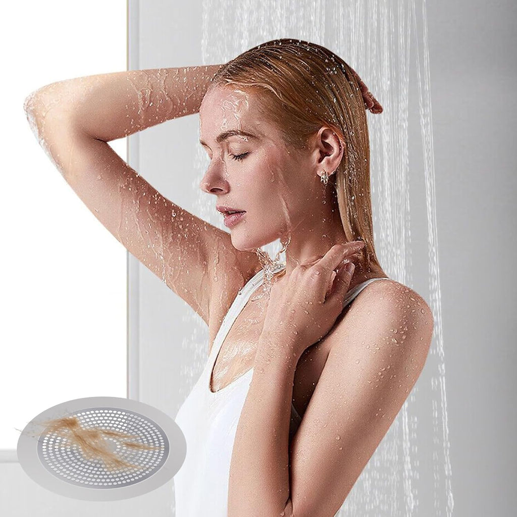 Shower Hair Drain Catcher - Stainless Steel, 5.7In Wide Rim for Robust Bathtub Adhesion, Easy Maintenance, Prevents Clogs, Perfect for Homeowners, Renters, Parents, Pet Owners