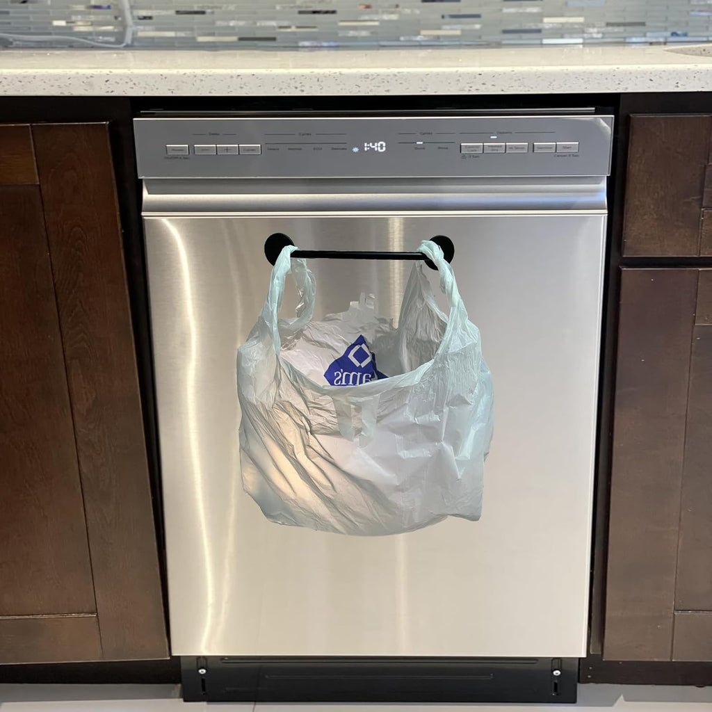 Magnetic Trash Bag Holder, Table Side Plastic Bag Holder,Grocery Bag Holder for Desk - Garbage Bags Are Always at Your Fingertips, No Need to Walk Back and Forth - up to 2 Kg(4 Lbs)