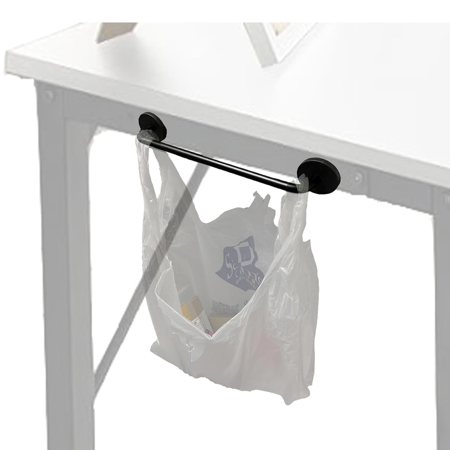 Magnetic Trash Bag Holder, Table Side Plastic Bag Holder,Grocery Bag Holder for Desk - Garbage Bags Are Always at Your Fingertips, No Need to Walk Back and Forth - up to 2 Kg(4 Lbs)